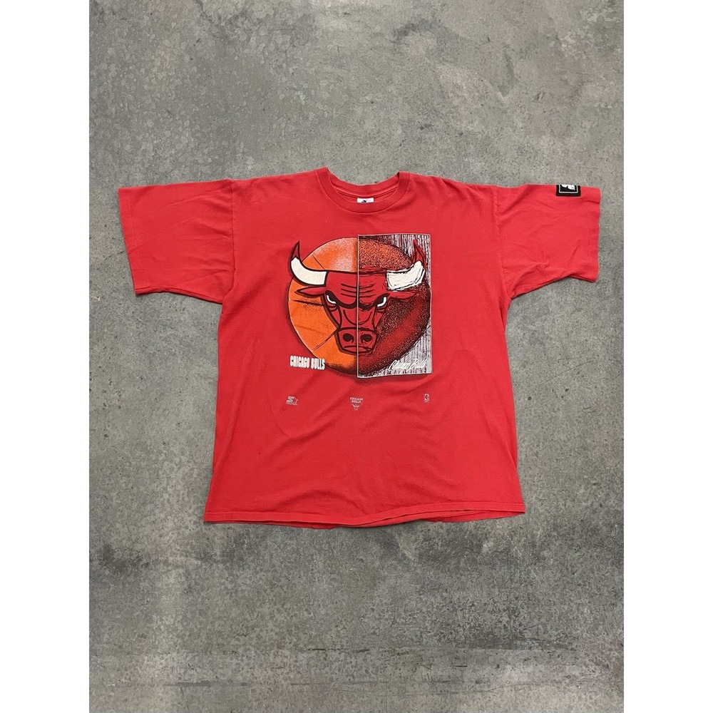 Vintage 90s Starter NBA Chicago Bulls Single Stitch T Shirt Size XL